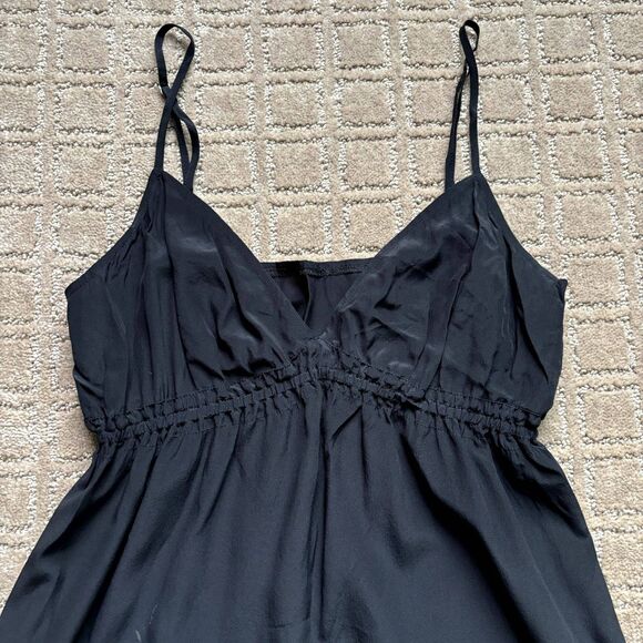Twelfth Cynthia Vincent Silk Babydoll Tank Shirt Womens S Black Empire Waist Y2K - Picture 2 of 10
